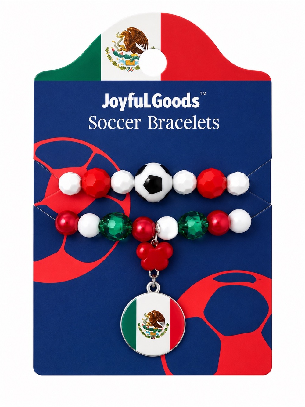 Mexico Soccer Bracelet Set – Mexican Flag Charm